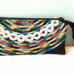 Clutch, hand embroidered from Chiapas, Mexico